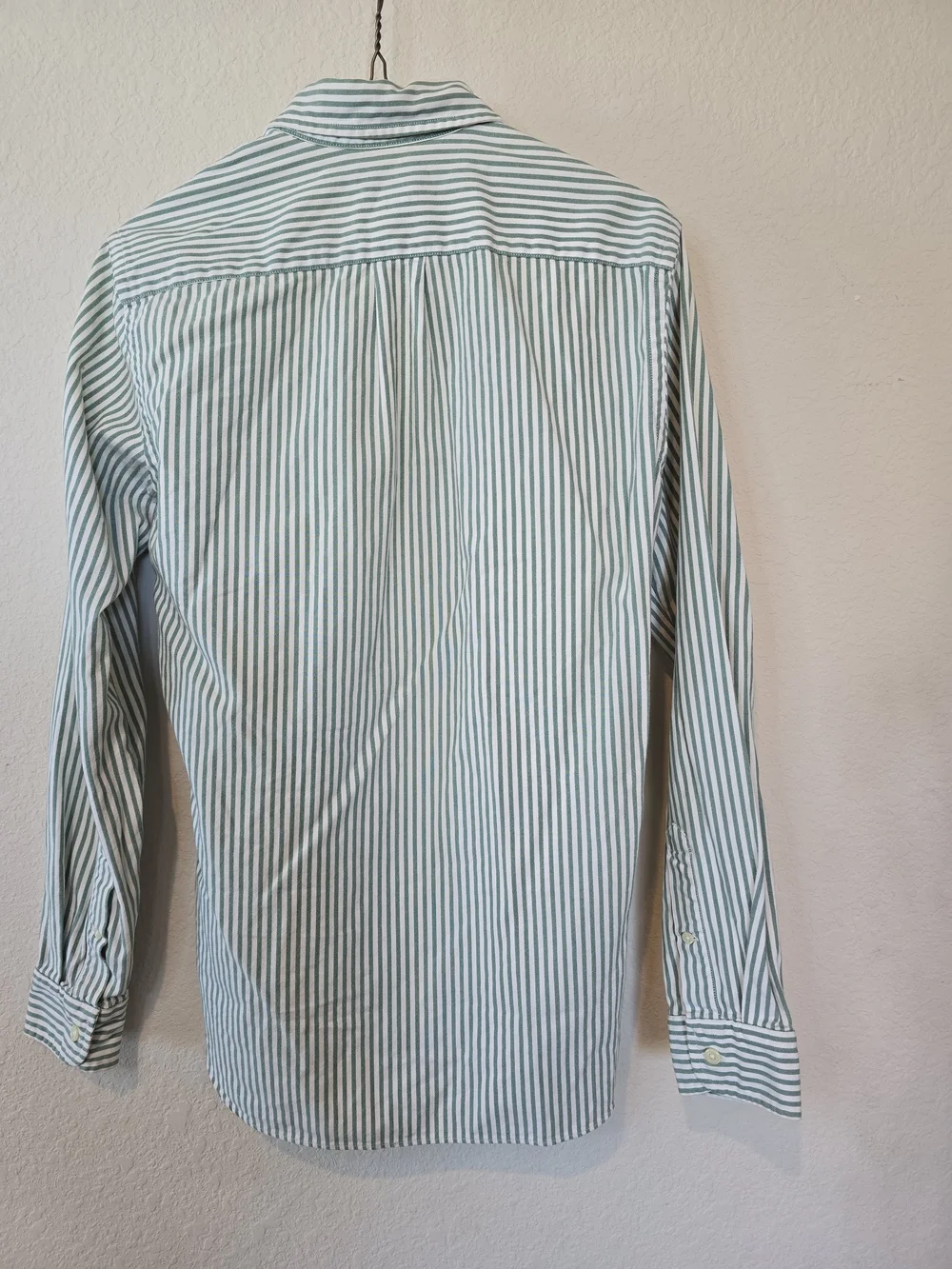 J. Crew Vintage Oxford Light Green and White Stripe Button-Down Shirt Sz XS